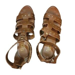Franco Sarto Brown Studded Gladiator Sandals Size 7.5